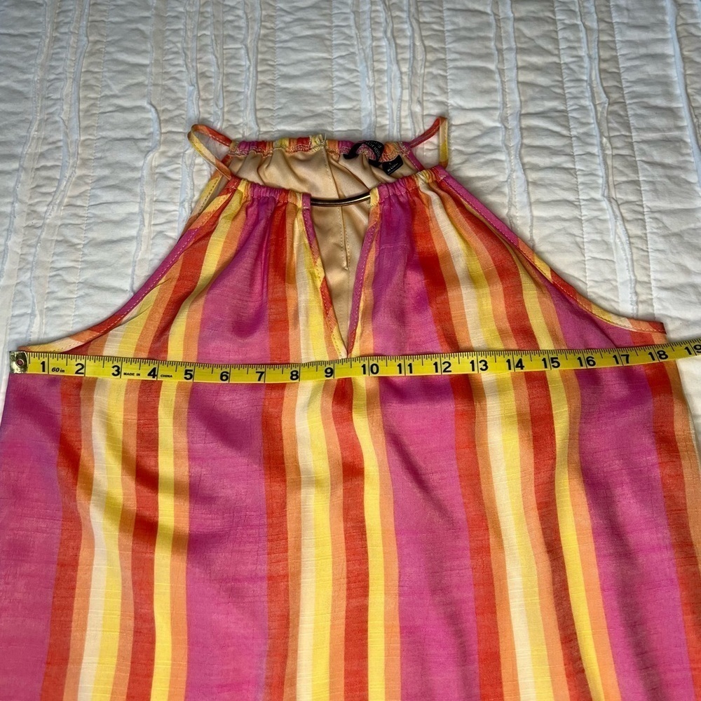 2/$30 Mlle Gabrielle maxi high-low haulter tiered dress multicolored. SZ S - Picture 9 of 15